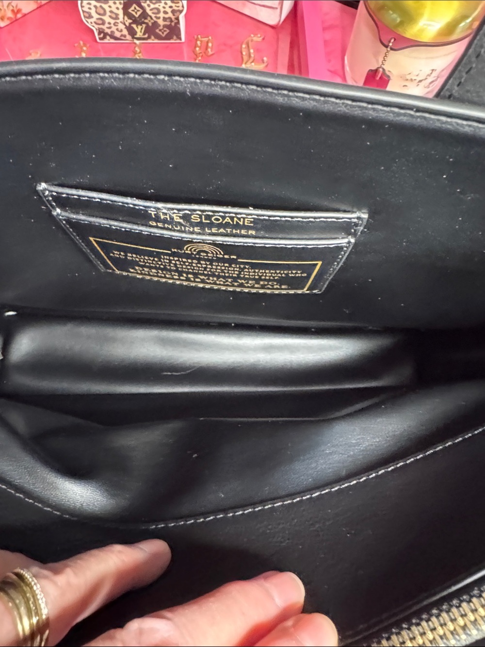 Kurt Geiger "The Sloane" large 3-way Black Tote NWT 13.5"L x 10.5"H x 5"D - Picture 9 of 17